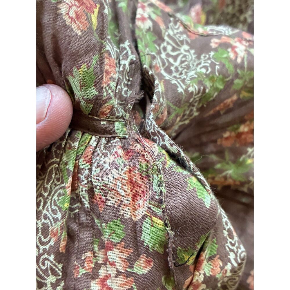DOEN Brown Floral Button Up Shirt Top Blouse Women's Size XS - Picture 11 of 12